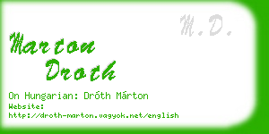 marton droth business card